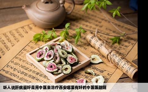 听人说肝病最好是用中医来治疗西安哪里有好的中医医院啊