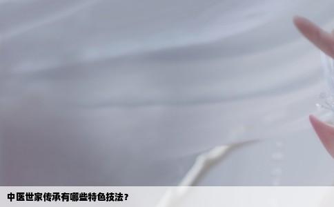 中医世家传承有哪些特色技法？