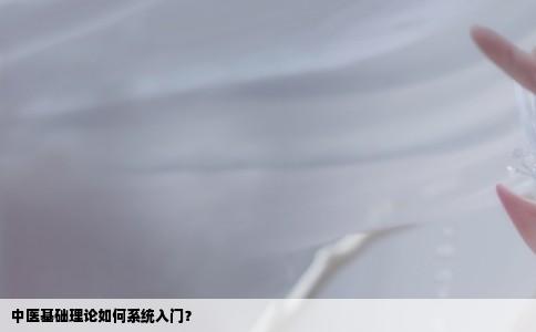 中医基础理论如何系统入门？