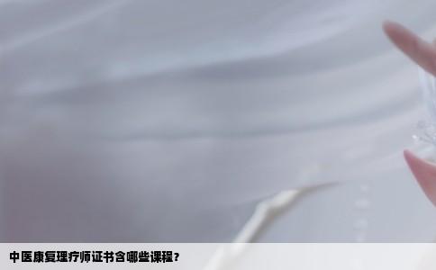 中医康复理疗师证书含哪些课程？