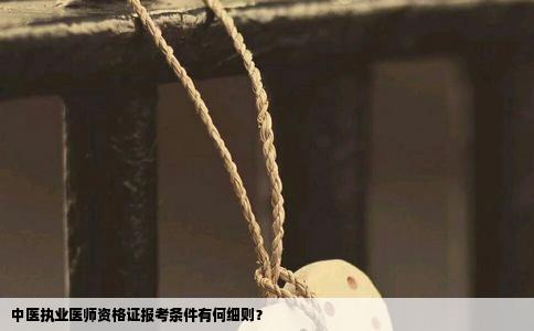 中医执业医师资格证报考条件有何细则？