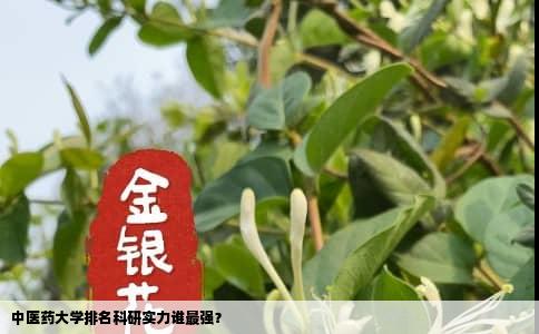 中医药大学排名科研实力谁最强？